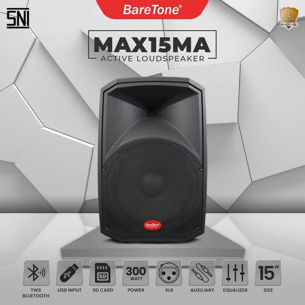BareTone Active Speaker 15inch - MAX15MA Bluetooth