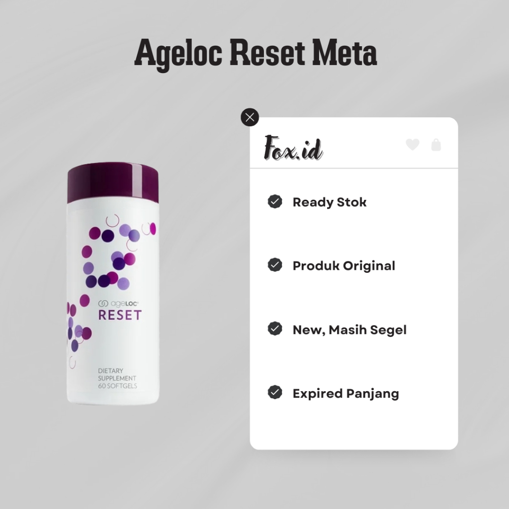 Ageloc® Reset Meta Original Segel 1 Botol Exp 05/2027 Reset Nu Skinn