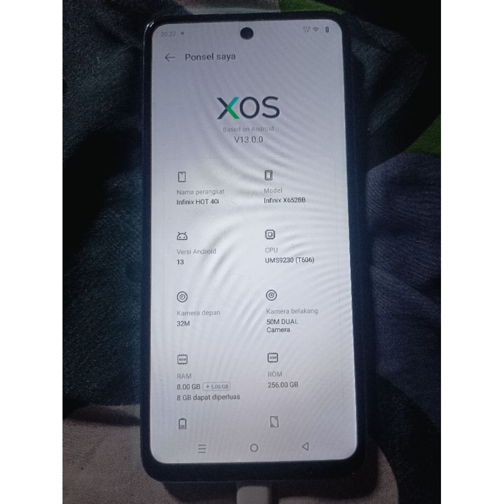 MESIN INFINIX HOT 40i RAM 8/256 NORMAL TESTED