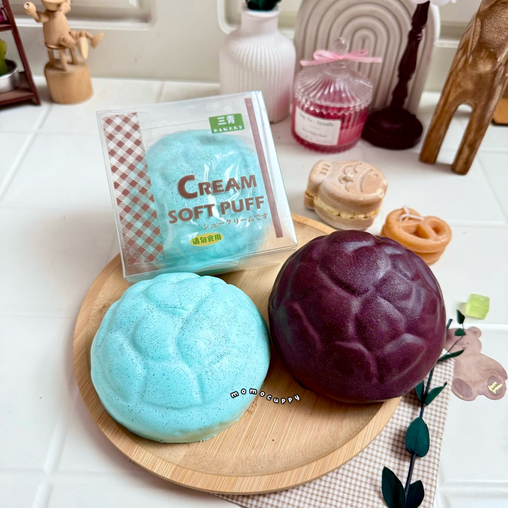 MOMOCUPPY cream soft puff squishy soft slow mainan anak