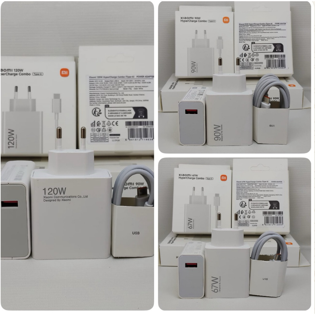 Charger ori xiaomi 67W / 45W / 90W / 120W / type c mi turbo original product Mi 11 Mi 10 mi 10T pro 