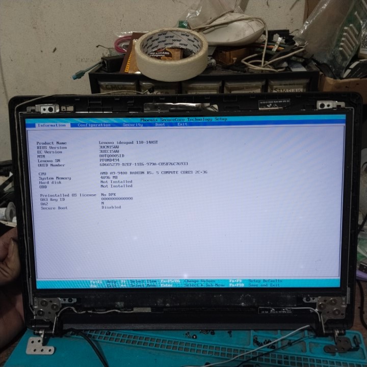 Layar LCD Laptop Lenovo Ideapad 110-14AST 110 LED 14 inch Slim 30 Pin Second Bekas 208