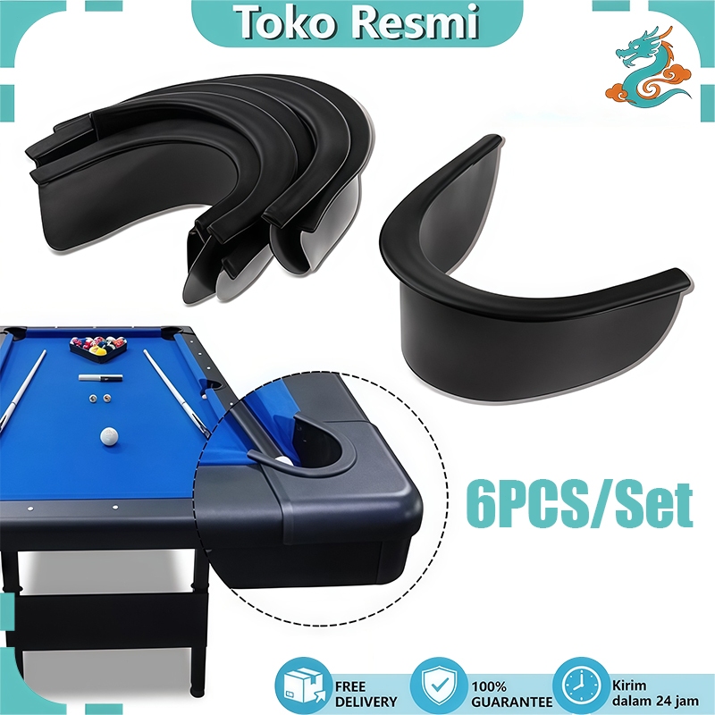 6Pcs/Set Poket Plastik Meja Billiard Karet Kecilin Lobang Meja Biliar Meja Billiard Pocket Biliar