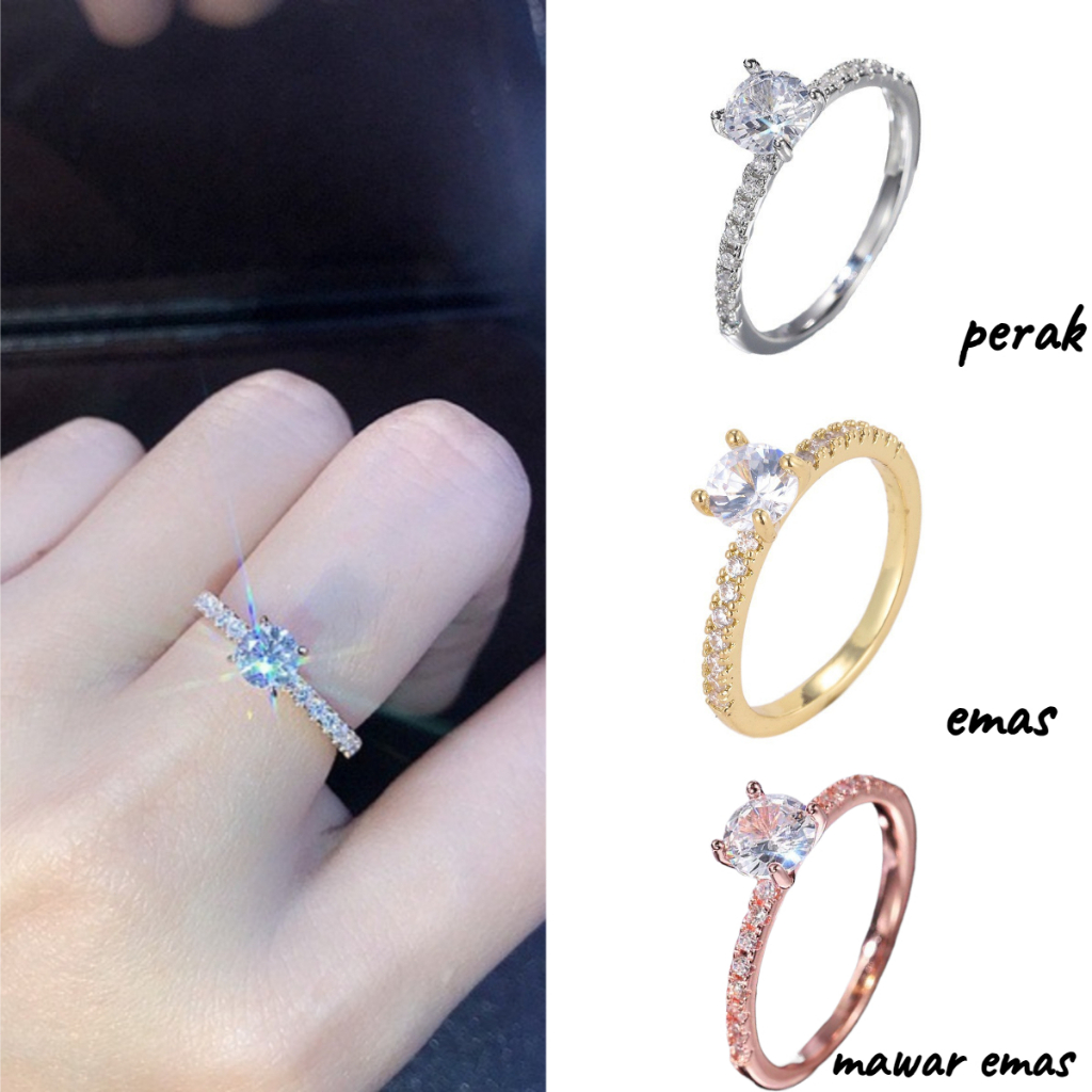 Cincin berlian sederhana, mohon cincin kawin, cincin kawin romantis