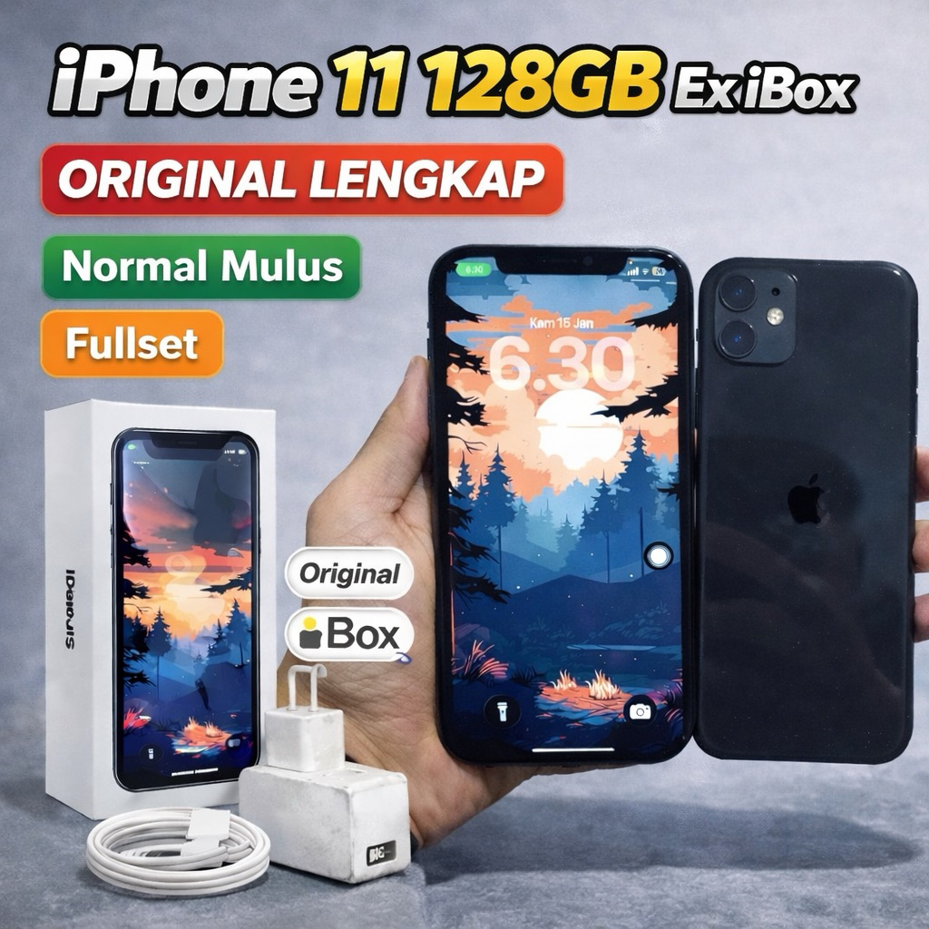iPhone 11 ex iBox Beacukai IMEI Permanen Garansi 12 Bln 100% Original Second iPhone FULLSET 128GB