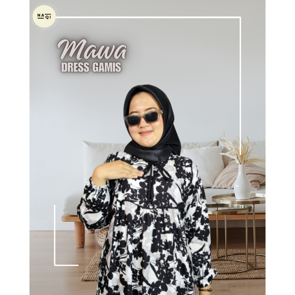 Gamis Mawa Bahan Rayon Motif Premium