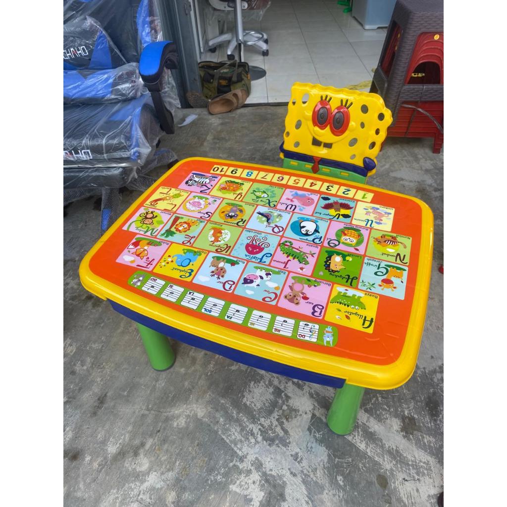 Meja Belajar Anak Tema Spongebob Kursi Belajar Plastik Meja Belajar Anak TK/PAUD