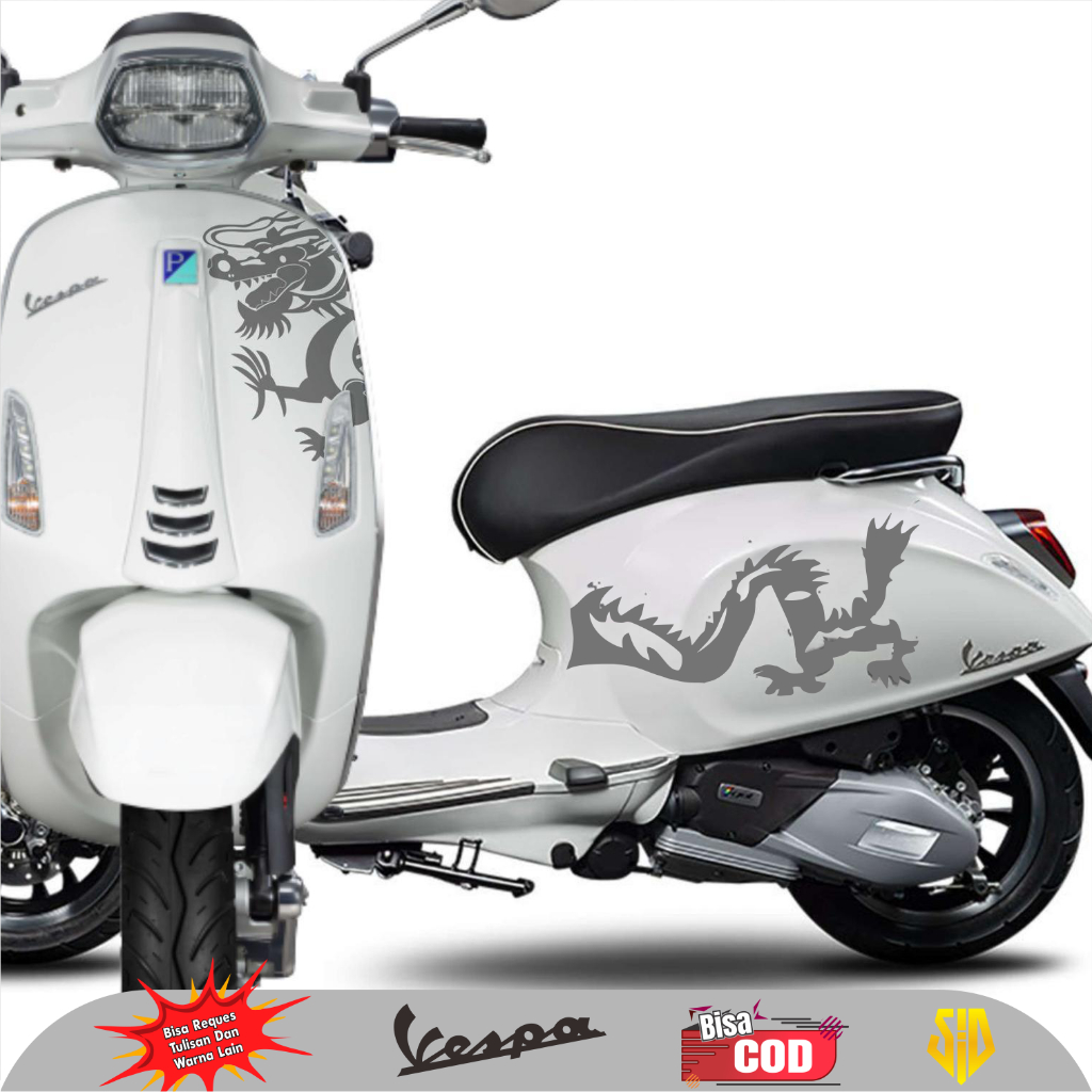 VESPA SPRINT DRAGON / STIKER DRAGON VESPA / STICKER VESPA SPRINT DRAGON / STICKER VESPA MOTIF NAGA /