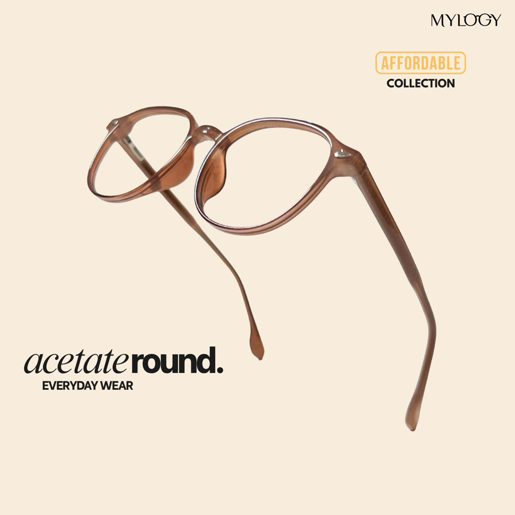 MYLOGY - CHIKO | Frame Kacamata Bulat | Kacamata Minus / Plus / Silinder Unisex Pria dan Wanita