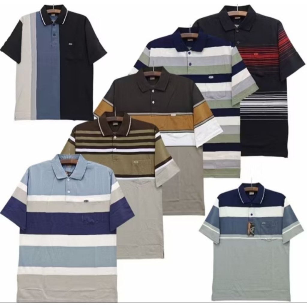 OCEAN BEACH KAOS KERAH POLO LAKI-LAKI | PRIA | BAPA - BAPA LENGAN PENDEK( XL JUMBOLD 57cm)