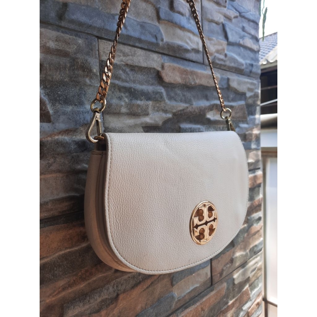 Tas Selempang Rantai TORY BURCH, Bahan Kulit, HW Kinclong, Lengkap Tag Holo, Cards