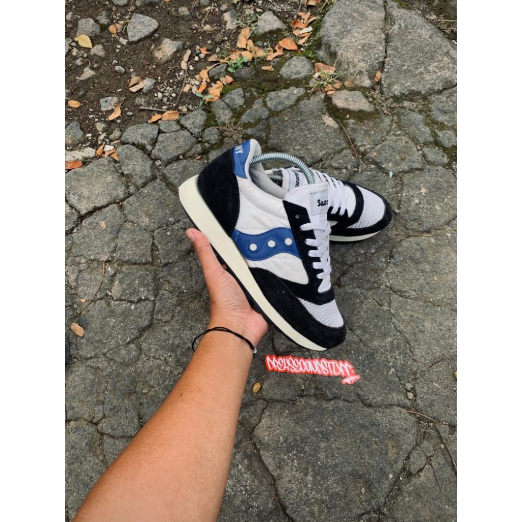 SAUCONY JAZZ WHITE BLACK BLUE