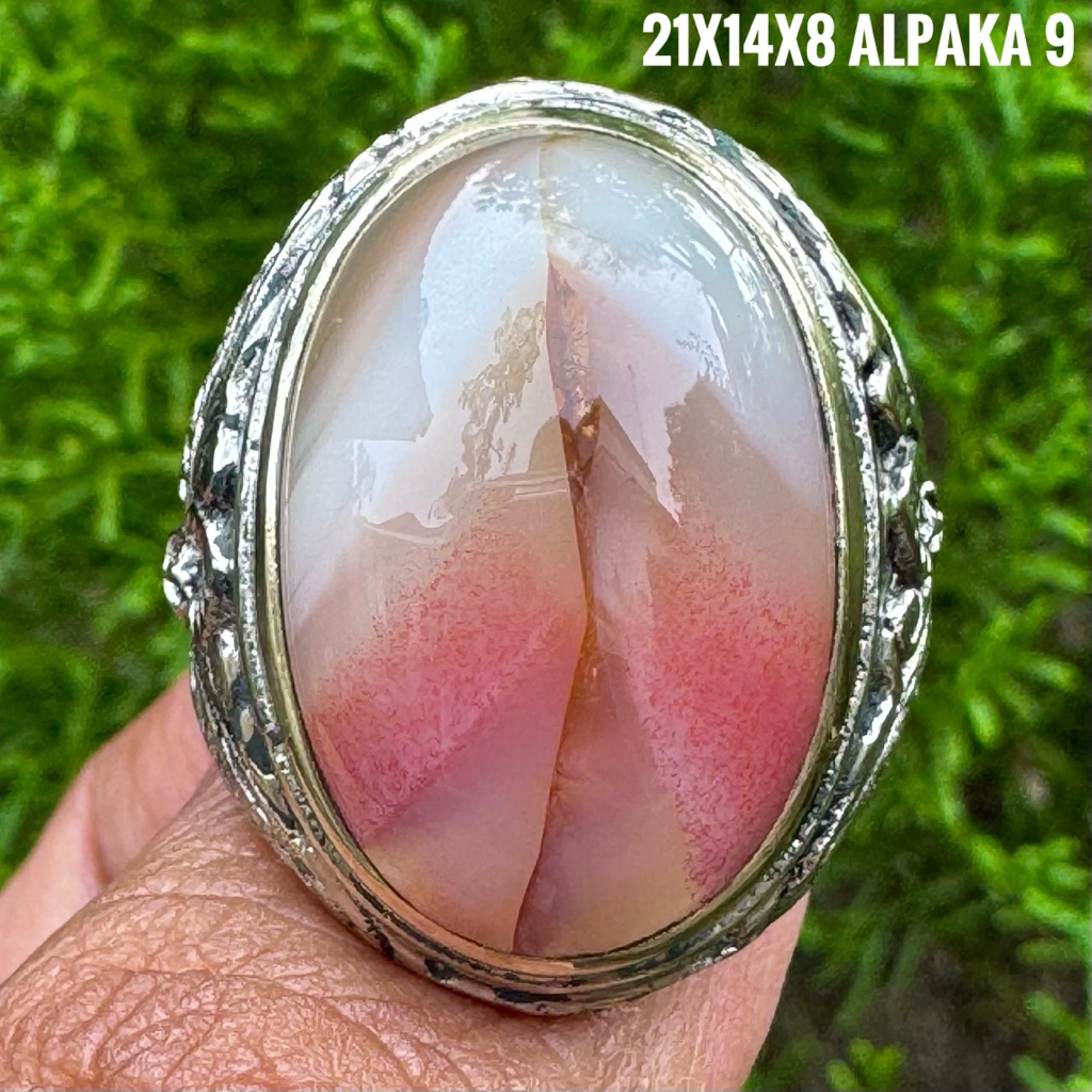 Cincin Batu Akik Natural Cempaka Merah (Asli Alam)