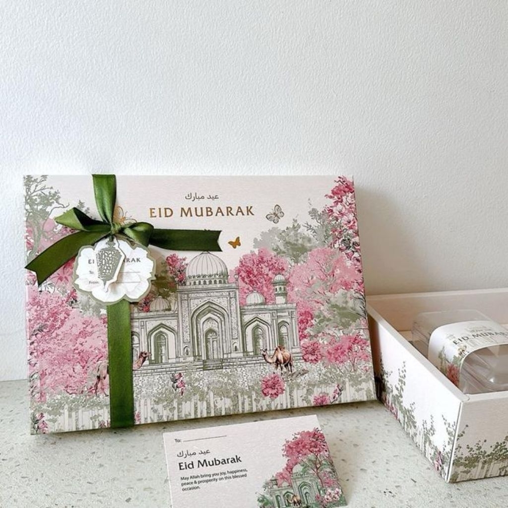 MALIKA - Box hampers idul fitri kotak packaging kue kering lebaran dus parcel sekat isi 2/3 toples 3