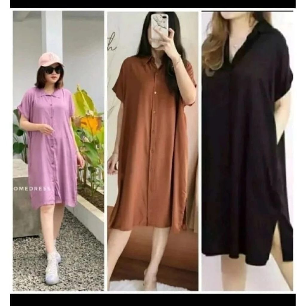 DRESS MINI//DASTER KANCING DEPAN BUSUI