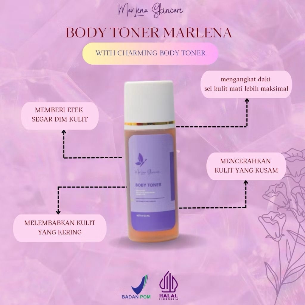 1 PCS) TONER MARLENA KELUPAS BADAN BPOM Mengangkat Sel Kulit Mati