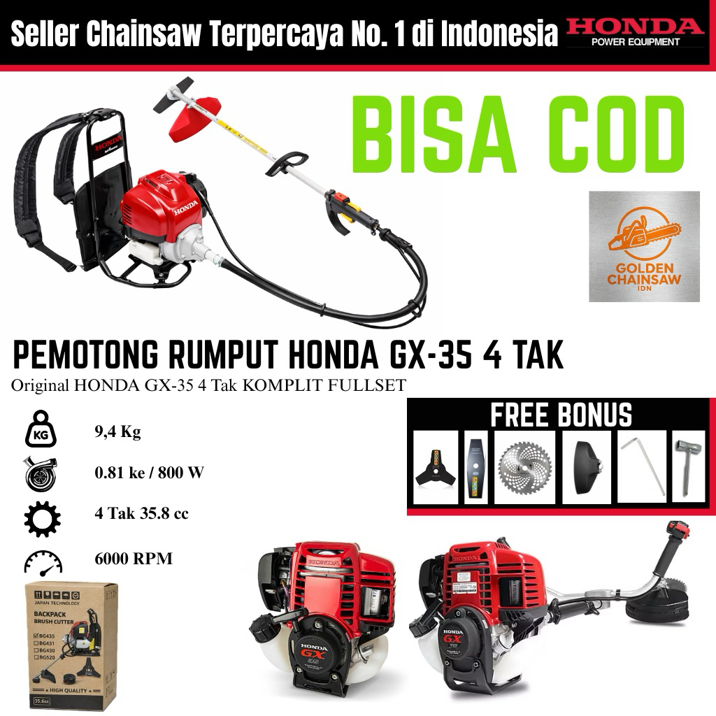 TERMURAH ORIGINAL MESIN POTONG RUMPUT ASLI HONDA GX35 4 TAK KOMPLIT FULLSET