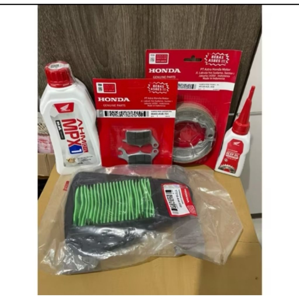 paket honda beat pop mpx1 oli mesin+ gardan+filter k44+ kampas rem depan belakang