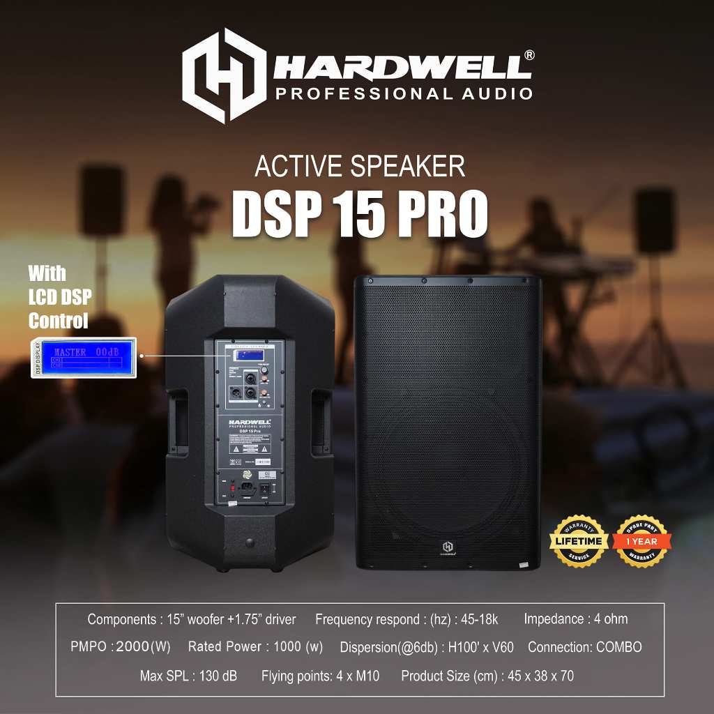 Speaker Aktif 15 Inch Hardwell DSP 15 PRO Original Satuan