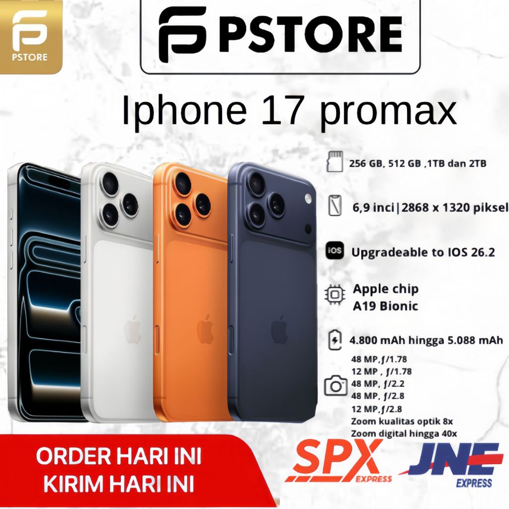 Pstore Iphone 17 Promax 48MP Triple Camera A19 Pro