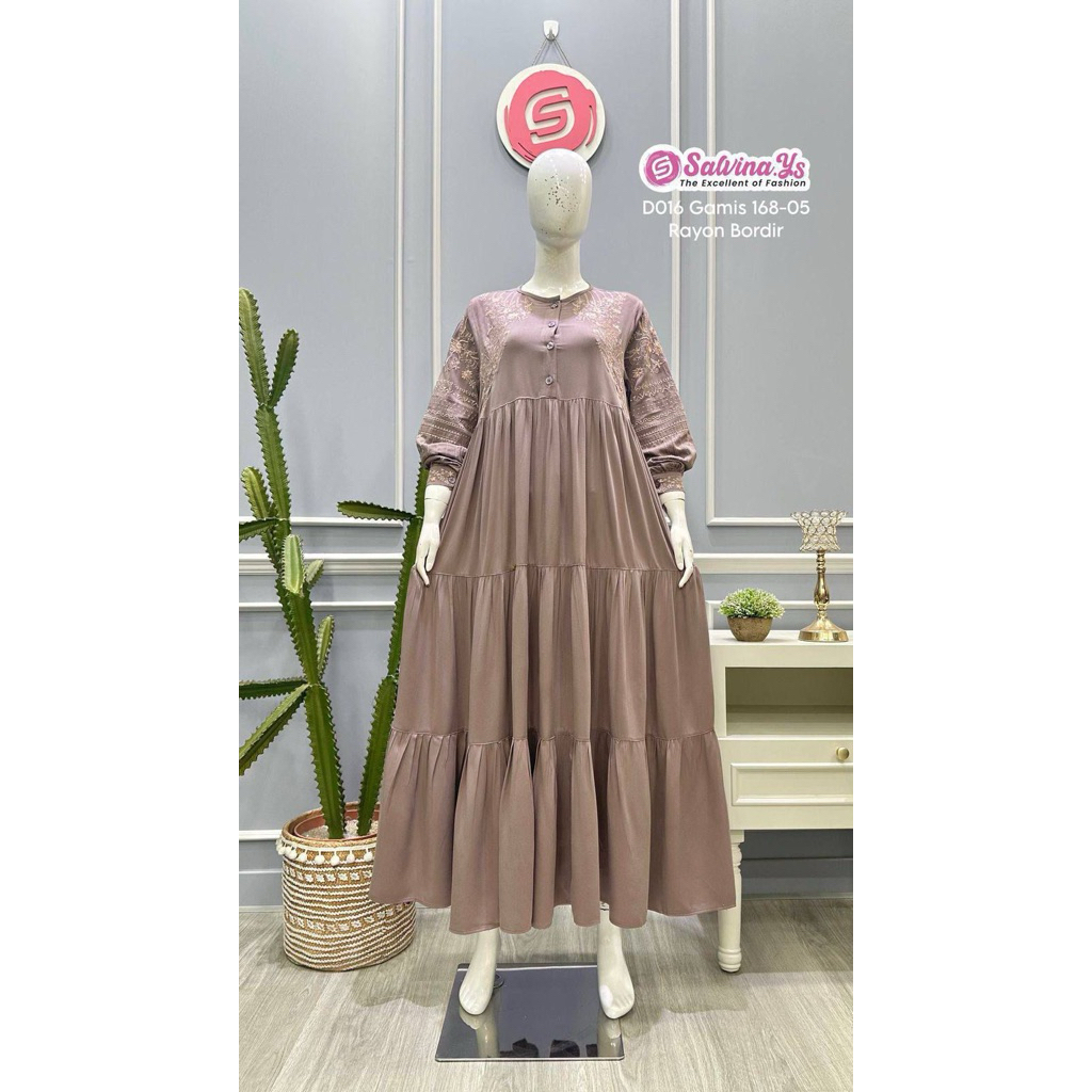 Gamis Salvina ys rayon uniqlo bordir SALSABILA