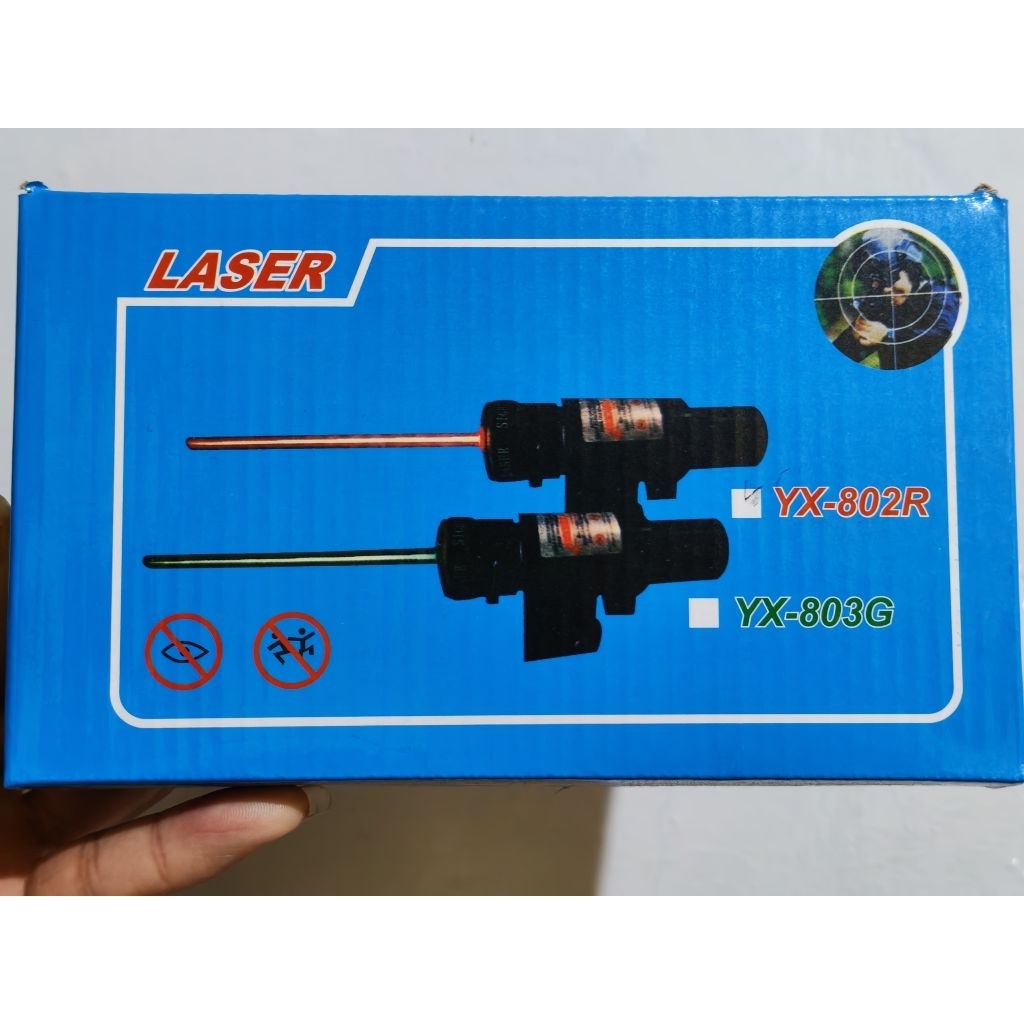 LASER SCOPE RED DOT CAHAYA MERAH BOX BIRU YX802 COD