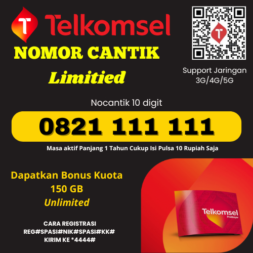 Nomor Perdana simpaty/telkomsel untuk wolayah indonesia telkomsel cantik free kuota 150gb jaringan 4