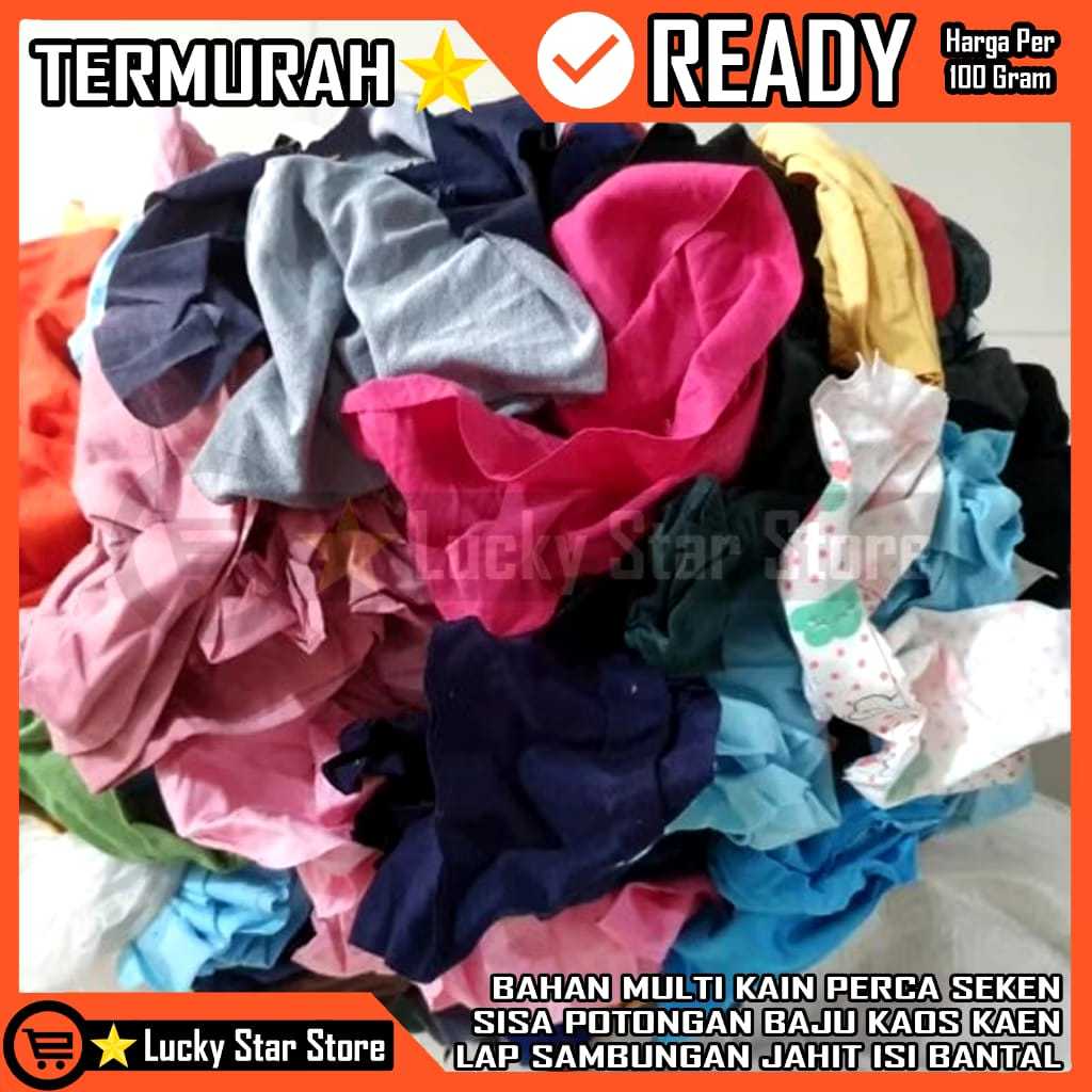 Kain Perca Majun Second Sisa Bahan Potongan Multiwarna Untuk Jahit Bantal Kerajinan