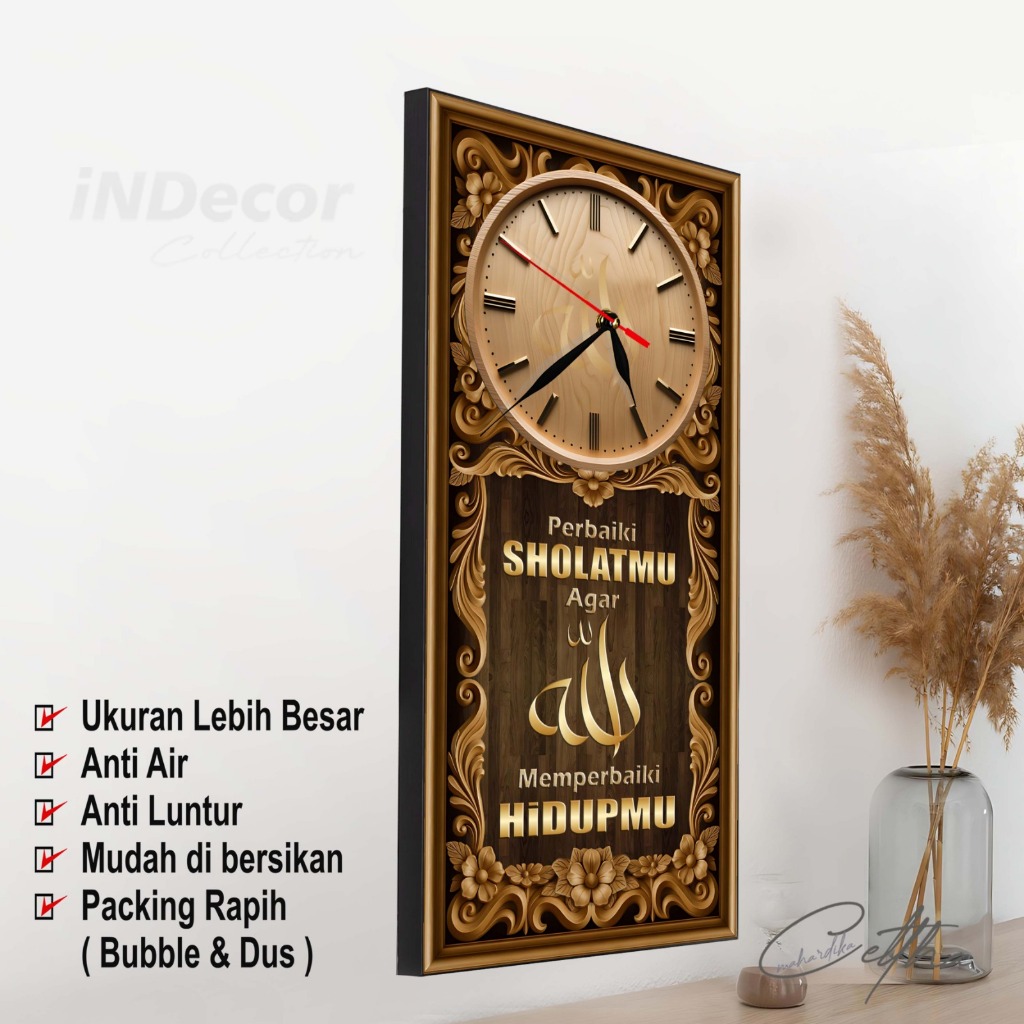 Jam Dinding Quotes Motivasi Islami Hiasan Dekorasi Pajangan Dinding Perbaiki Sholatmu