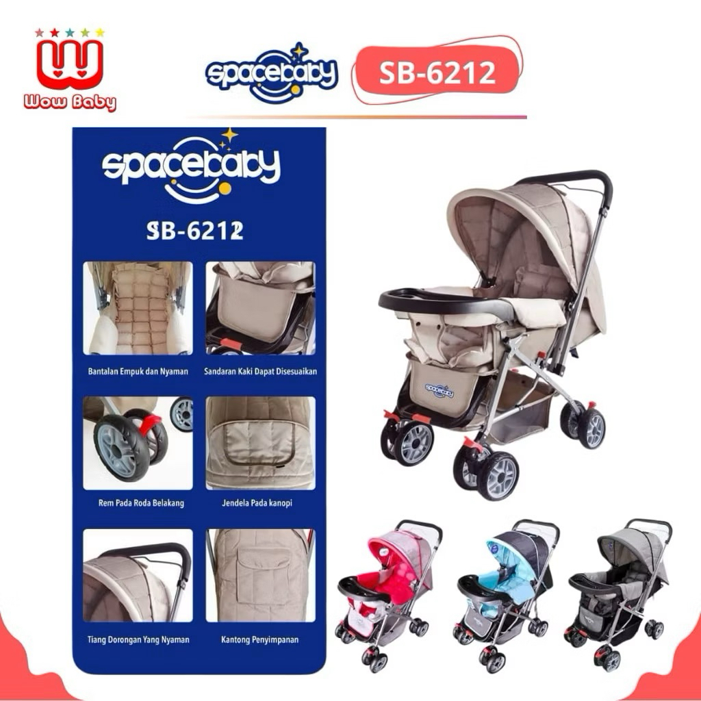 STROLLER SPACEBABY SB-6212 REVERSEBLE BABY STROLLER