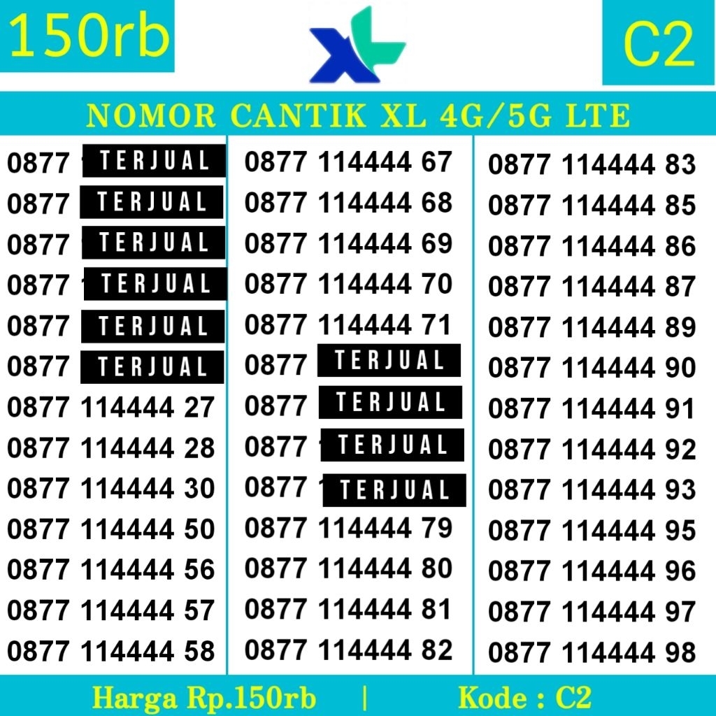 Kartu Perdana Nomor Cantik XL 4G Couple ABAB AB AB 000 0819 05 06 05