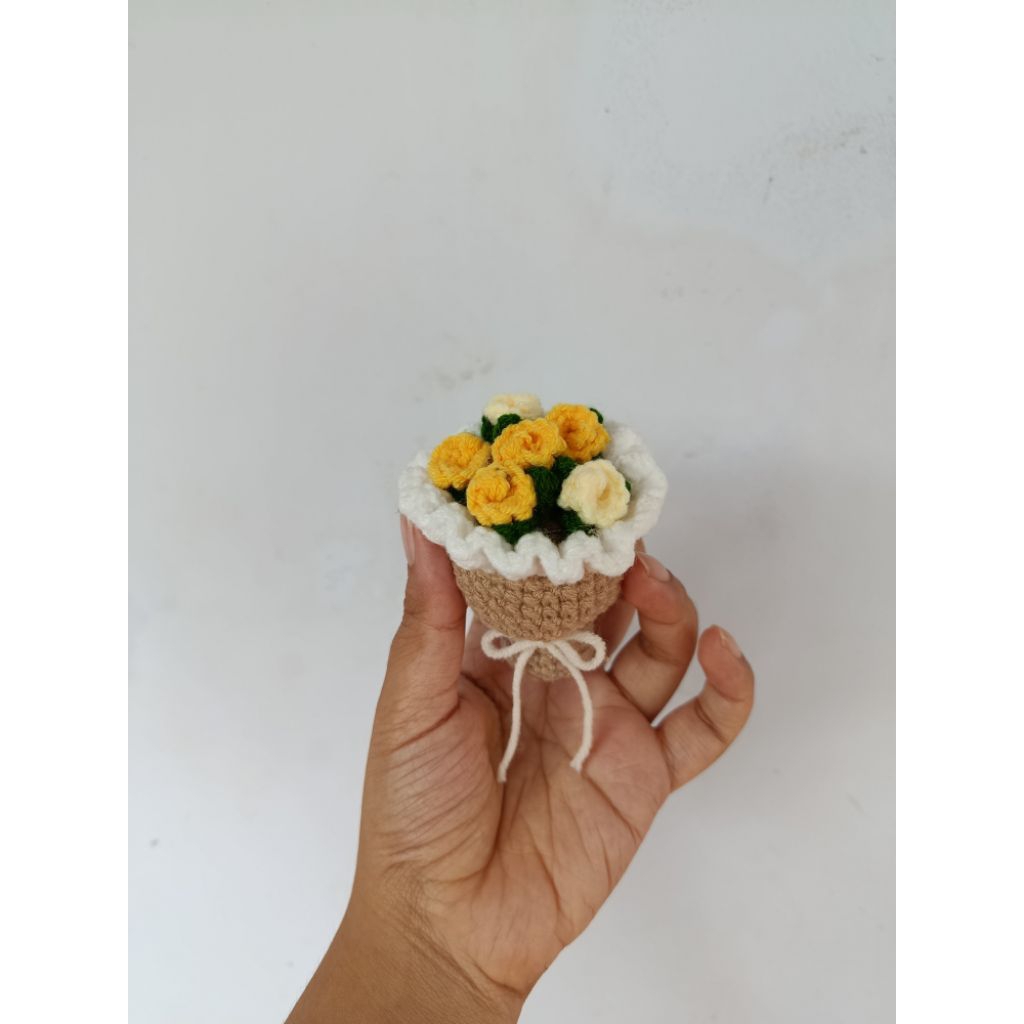 Amigurumi / Gancungan Kunci Buket Bunga | Ganci Rajut Buket Bunga | Amigurumi Buket Bunga | Ganci Bu
