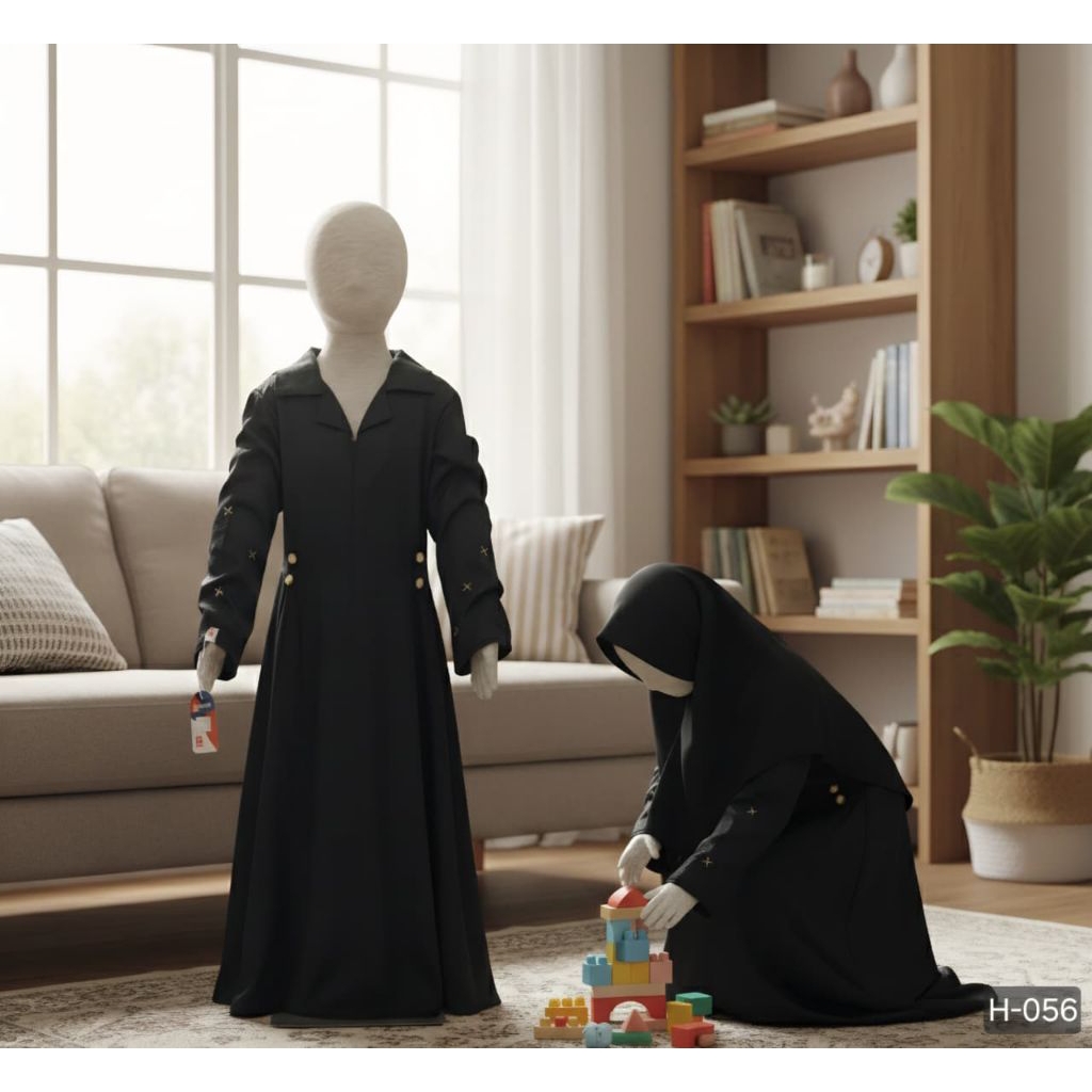 Gamis jetblack embos hitam