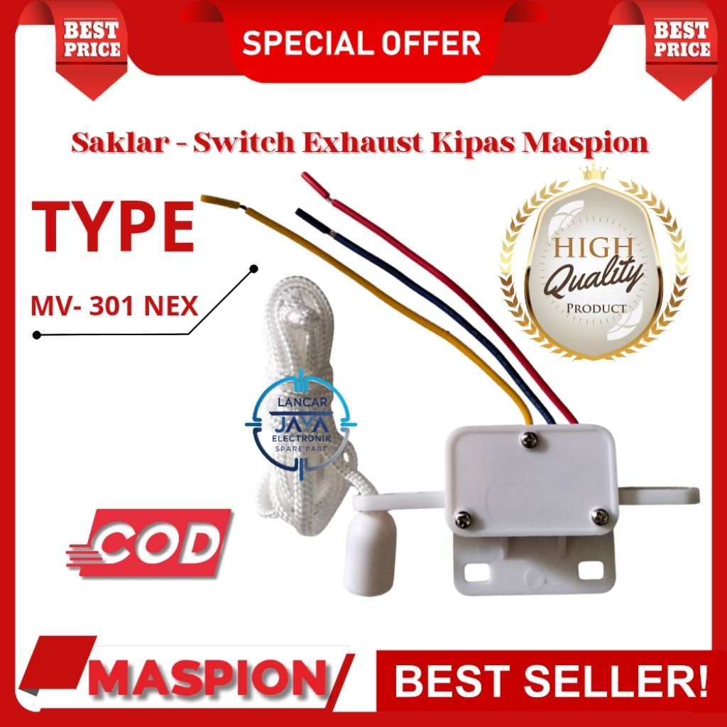 Saklar-Switch Exhaust Hexos Fan Maspion MV-301 NEX Original – Pengganti Saklar Kipas Angin Dinding M