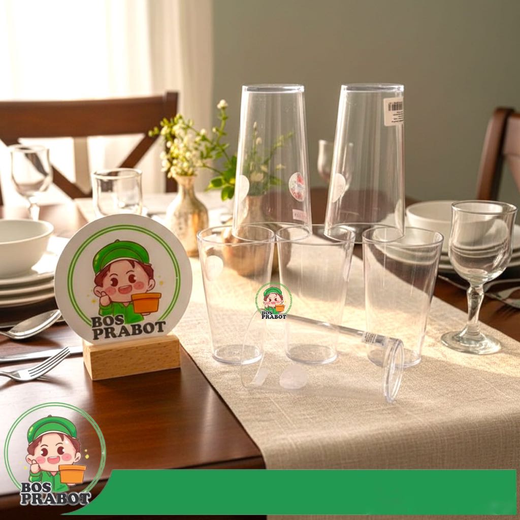 GELAS BENING 500ML LUSINAN | GELAS BENING BPA FREE | GELAS AKRILIK TANPA GAGANG | GELAS ES TEH