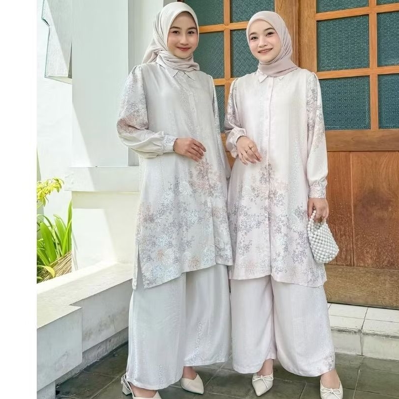 Efabric - Namira Set - Setelan Tunik dan Kulot - Setelan Lebaran Wanita - Setelan Panjang Wanita