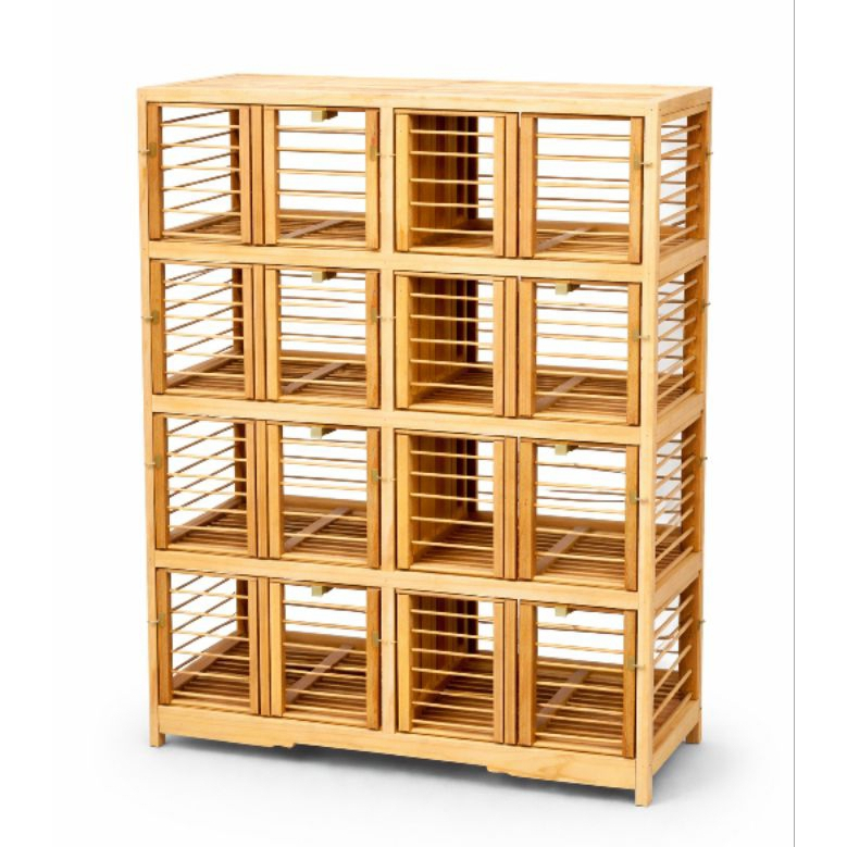 Dondang Merpati 8 Pintu 4 Tingkat Kayu Alami | Kandang Burung Dara Jemur Besar Kuat