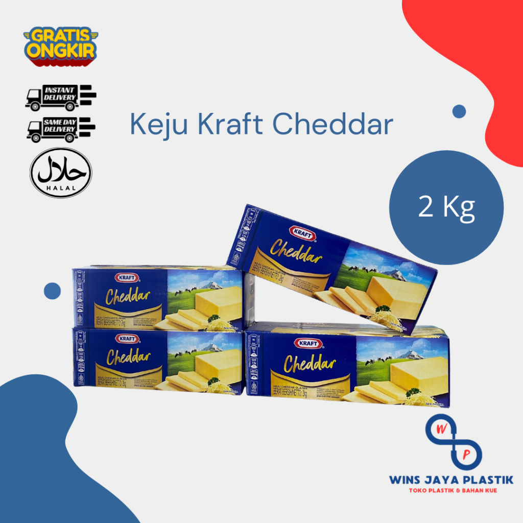 Kraft Cheddar 2kg | Keju Kraft Cheddar Cheese | Keju Kraft 2kg