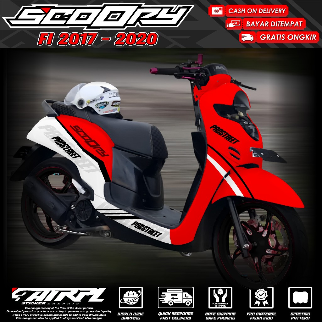 Decal Sticker Scoopy 2017 2018 2019 2020 decal scoopy full body Full Blok Sticker Scoopy Dekal New F