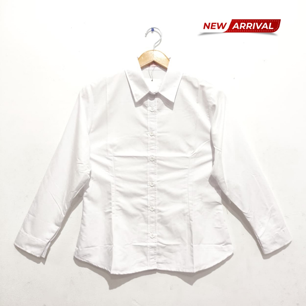 MAMM Blouse/Blus Wanita Polos Putih Lengan Panjang 23830184M