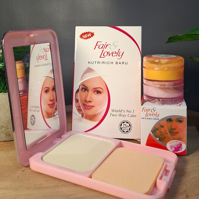 krim fair and lovely siang malam + bedak twc