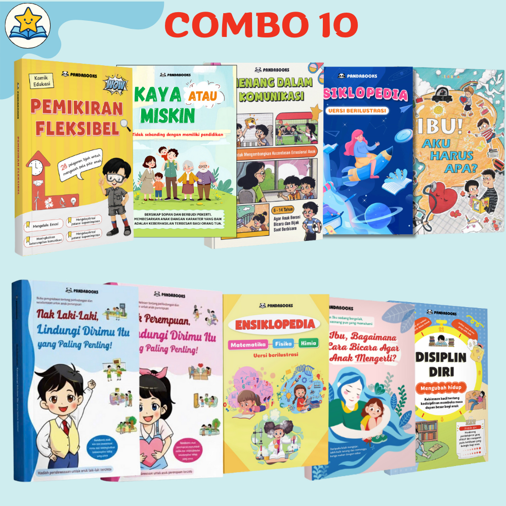 Combo Buku Edukasi Anak & Parenting 10-in-1 – Komunikasi, Disiplin, Pengasuhan, Ensiklopedia, Pengem