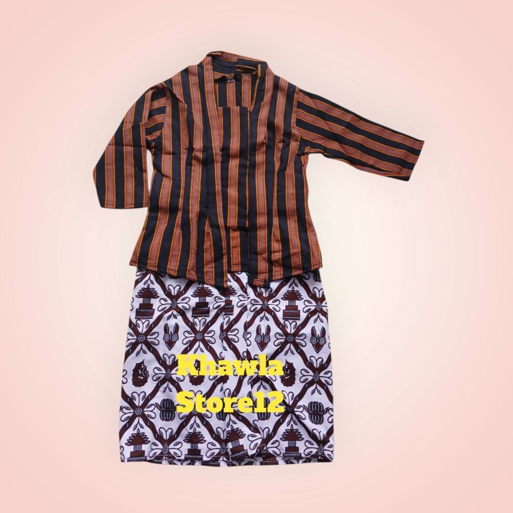 Setelan Kebaya Lurik Anak Perempuan/Pakaian Adat Jawa Anak