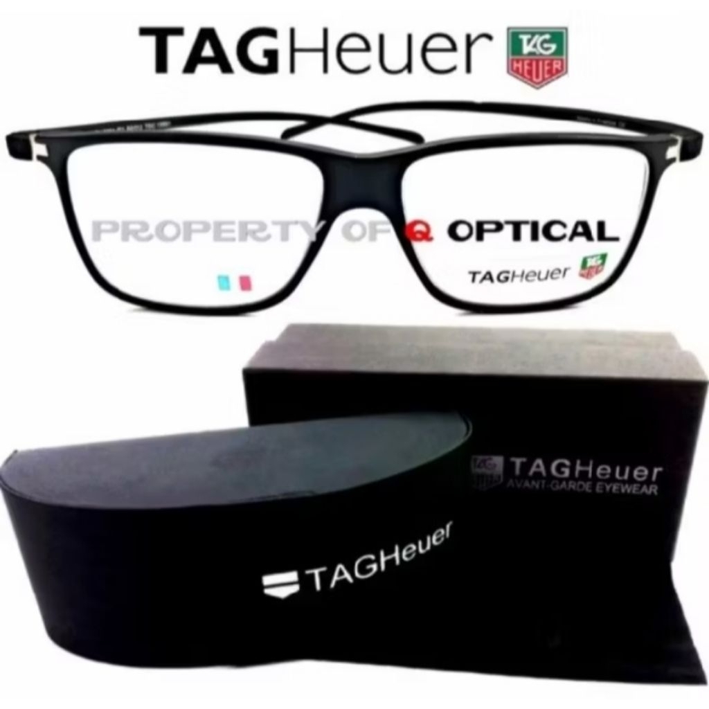 Kacamata Frame Pria Tag Heuer Reflex Matte Black Model Elegan