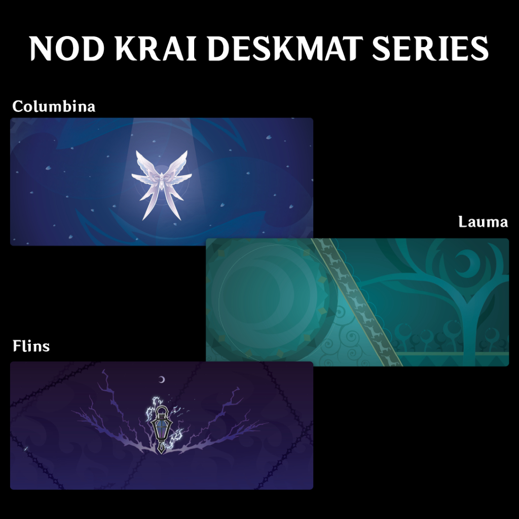 Deskmat Mousepad Genshin Impact Nod Krai Welkin Moon Series