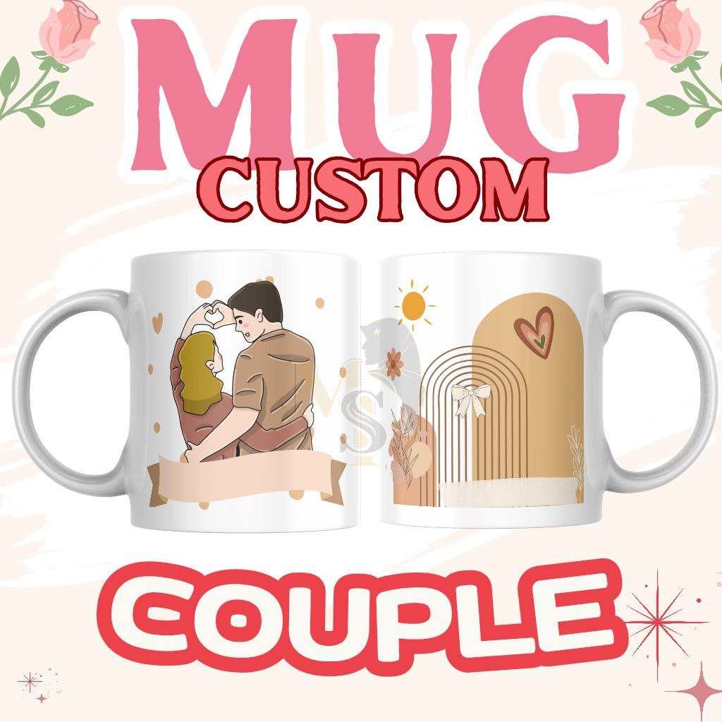 Custom Mug VALENTINE | CUSTOM NAMA  | Mug Custom Free Desain VALENTINE | Mug Hadiah Souvenir | Mug W