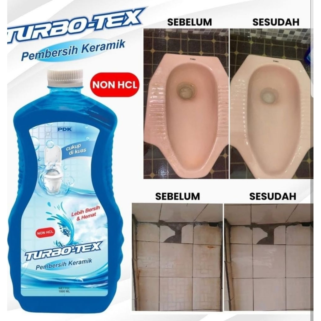 Turbo-Tex Pembersih Kerak Keramik Non HCL| Pembersih Poeselen, Kloset, WC