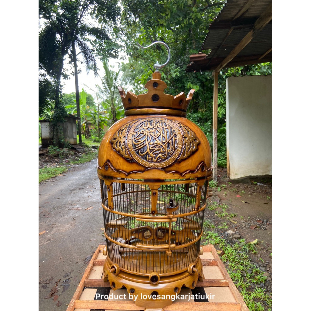 Sangkar Burung Perkutut Motif Kaligrafi Jeruji Fiber
