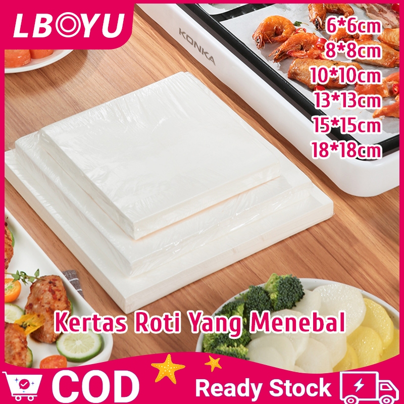 100 Lembar Kertas Roti / Kertas Panggang Kecil Alas Bolu Gulung Kertas Pemisah Kue Potong