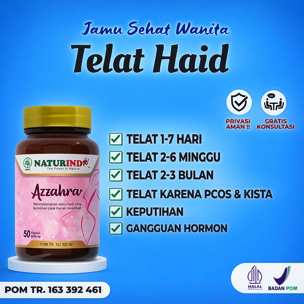 Obat Telat Dateng Bulan Pelancar Haid Pelancat Tidak Teratur Nyeri Haid Menstruasi PCOS Jamu